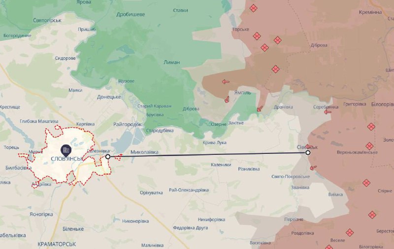До одного з найбільших та ключових міст на Донеччині — Слов'янська залишилося 27...