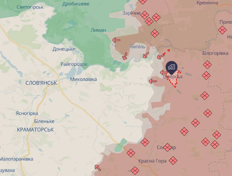 ЗСУ відійшли із Сіверська, втративши можливість прикривати підступи до Слов'янсь...