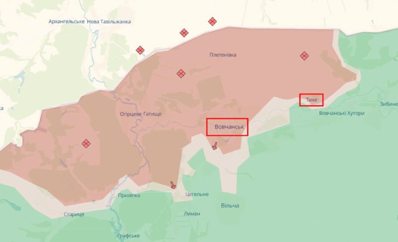 Путінська армія просунулася у Вовчанську та поблизу Тихого на Харківщині, а так...
