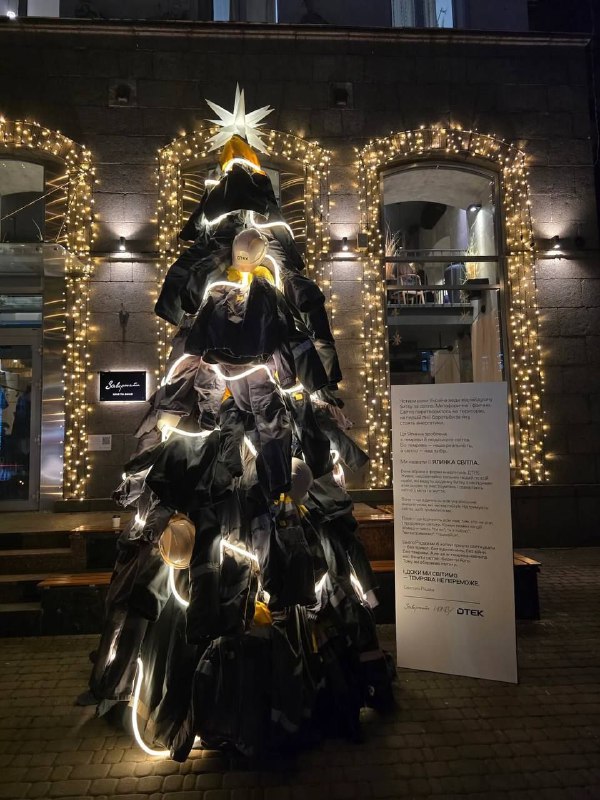 "Ялинка світла": У Києві один ін закладів зарчування встановив новорічну ялинку ...