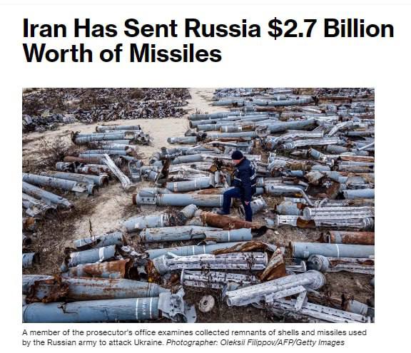 Іран відправив росії ракети на суму 2,7 мільярда доларів, щоб допомогти у війні ...