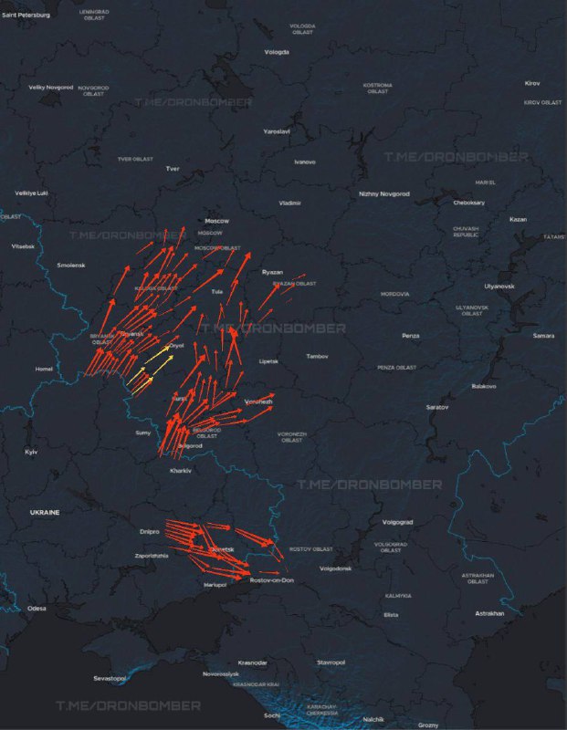 Москва під атакою українських дронів — близько 50 БПЛА летять бити москалів. Чер...