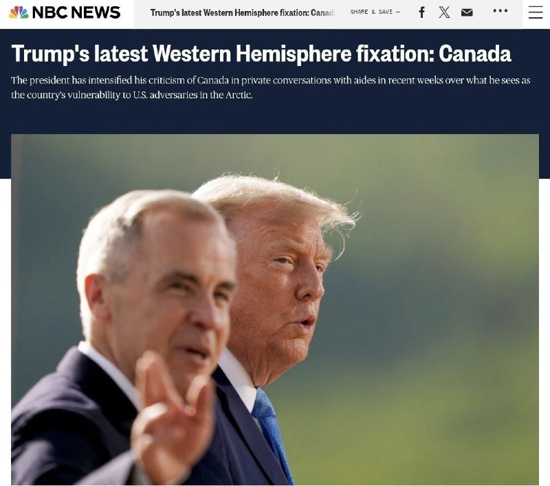 Трамп вважає Канаду вразливою перед Китаєм та росією в Арктиці, - NBC News з пос...
