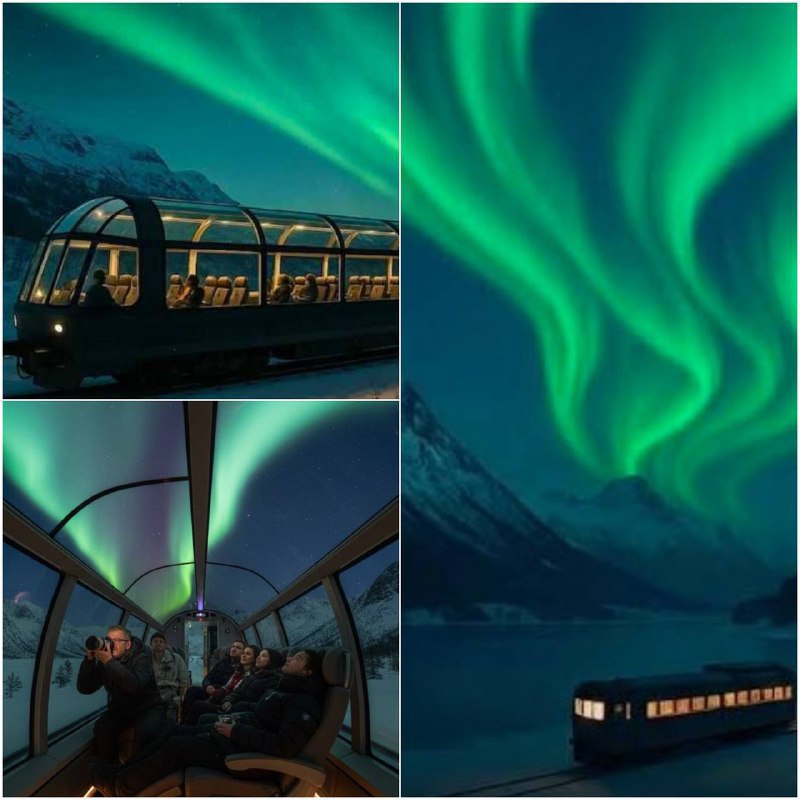 У Норвегії запустили перший нічний поїзд для спостереження за Північним сяйвом, ...