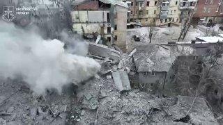 Як виглядає центр Харкова після удару росіян: з'явилося відео з коптераМер Харко...